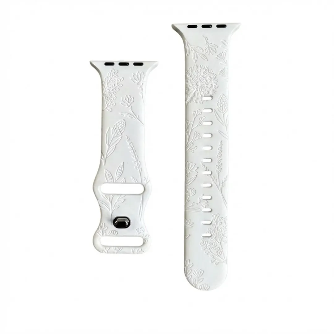 NuveX Gegraveerd Wit Horlogebandje Apple Watch