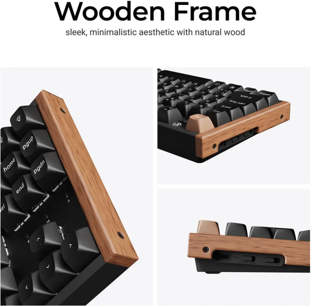Keychron K8 HE Special Edition K8H-F1 Gaming Toetsenbord - Zwart/Hout - afbeelding 6 van 6