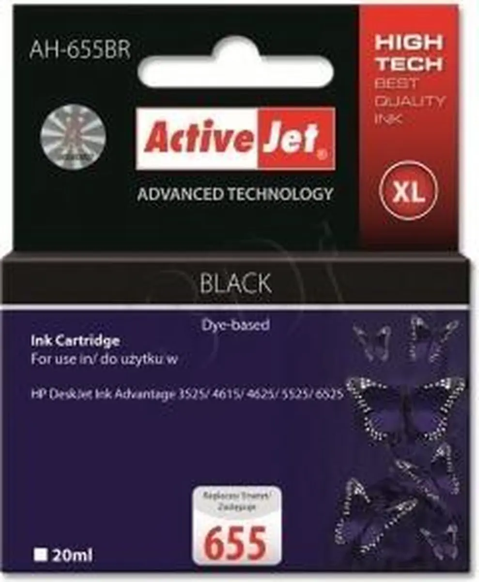 ActiveJet AH-655BR Inktcartridge - 20ml - Zwart - afbeelding 4 van 5