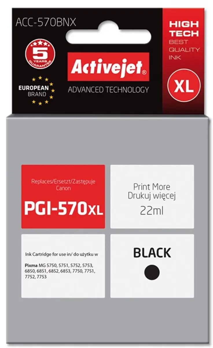 ActiveJet ACC-570BNX Compatibel Inktcartridge - Zwart - afbeelding 3 van 3