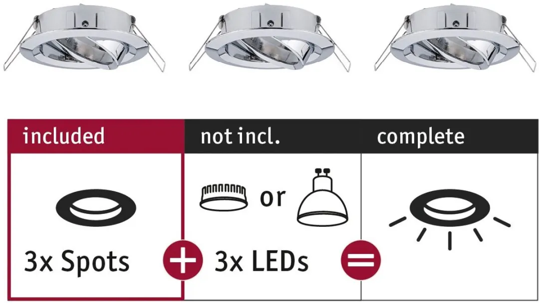 Paulmann Choose Basisset Inbouwlamp 3x10W 84mm