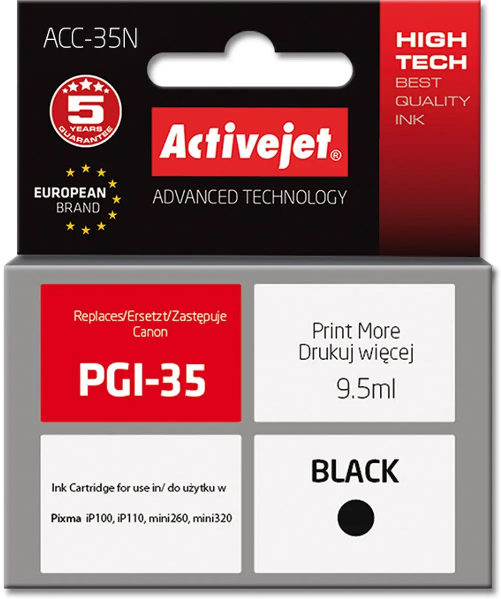 ActiveJet ACC-35N Inktcartridge - 9,5ml - Zwart - afbeelding 2 van 3