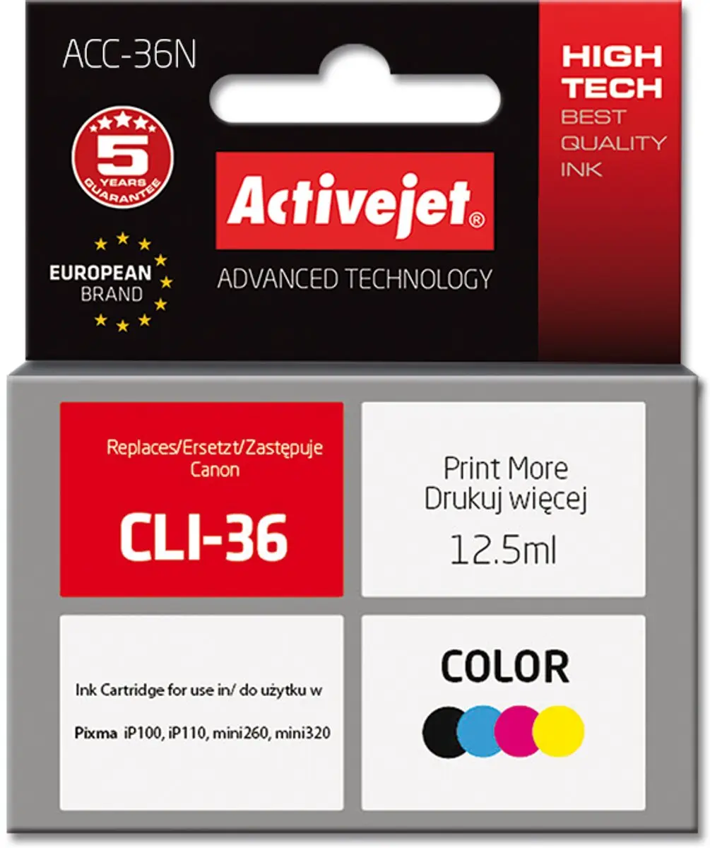 Activejet ACC-36N Compatibele Inktcartridge - 12,5ml - afbeelding 2 van 3