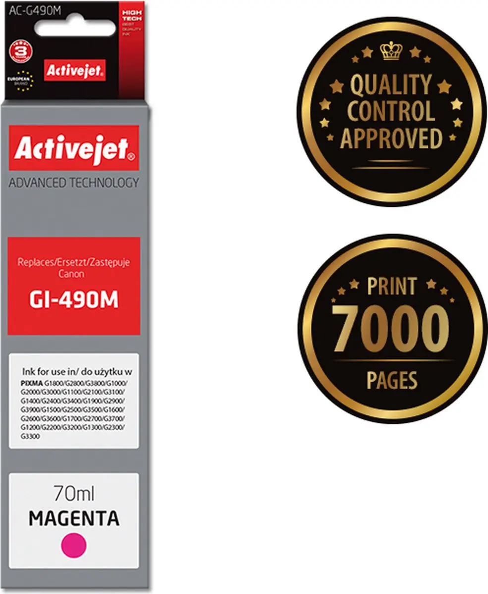 Activejet AC-G490M Inkt 70ml - Magenta - afbeelding 2 van 3