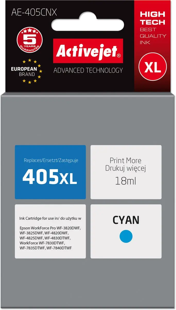 Activejet AE-405CNX Inktcartridge Cyaan