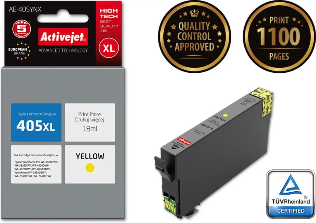 ActiveJet AE-405YNX Inktcartridge - Epson 405XL - Geel - afbeelding 2 van 3