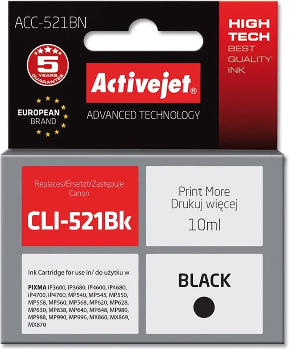 ActiveJet ACC-521BN Compatibele Inktcartridge - Zwart - afbeelding 3 van 6