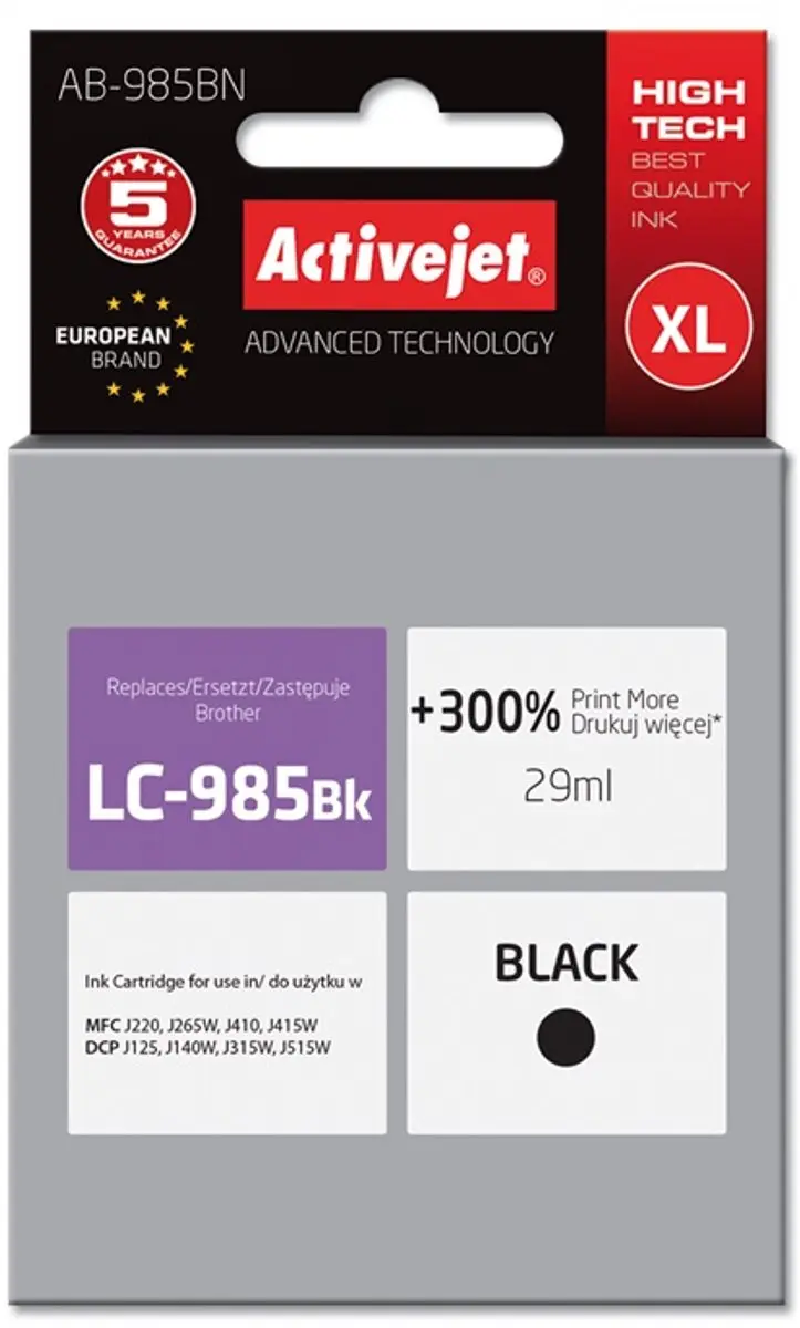 Activejet AB-985BN Inktcartridge XL - 30ml - Zwart - afbeelding 5 van 6