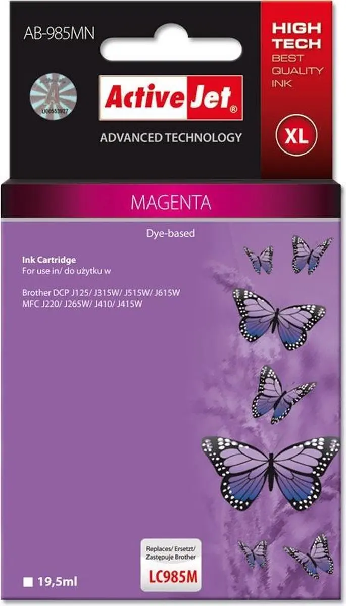 ActiveJet AB-985MN Inktcartridge - Magenta - 20ml - afbeelding 4 van 6