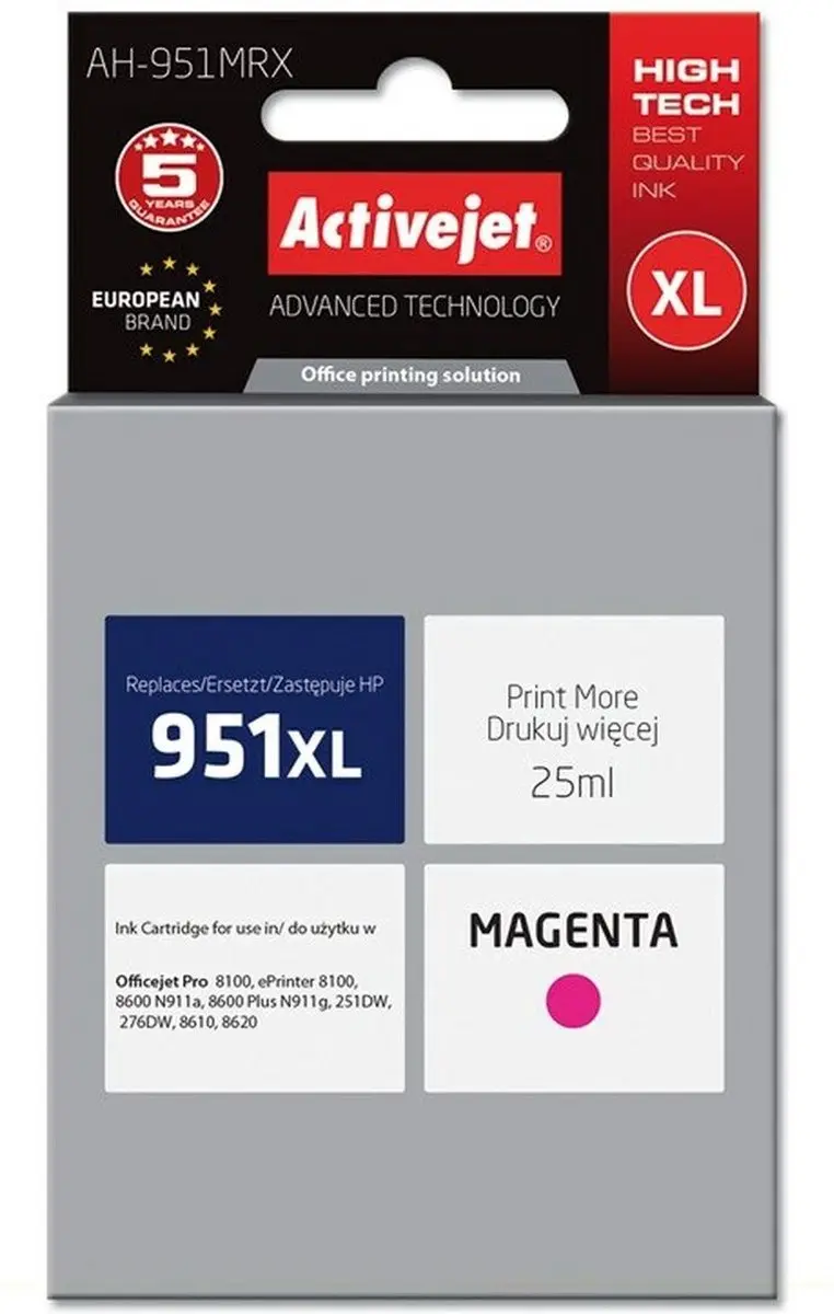 Activejet AH-951MRX Inkt Cartridge Magenta - 25ml - afbeelding 2 van 3