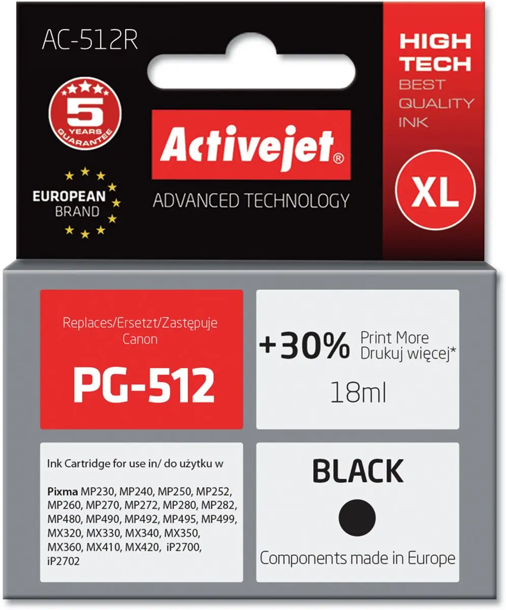 ActiveJet AC-512R Inktcartridge - Zwart - afbeelding 2 van 2