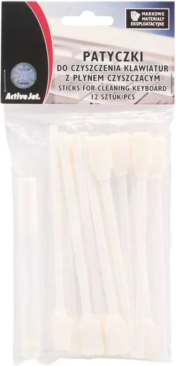 ActiveJet AOC-303 sticks voor het reinigen van toetsenborden (12 stuks) met vloe