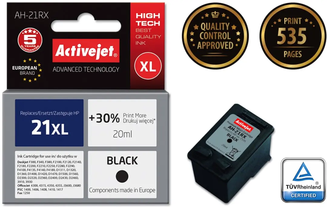 Originele inkt cartridge Activejet AH-21RX Zwart