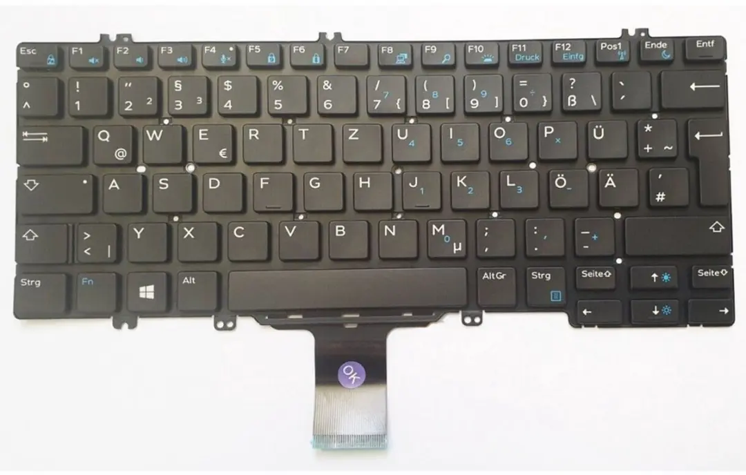 Notebook keyboard for Dell Latitude 5280 5288 7280 7380 7389 GERMAN