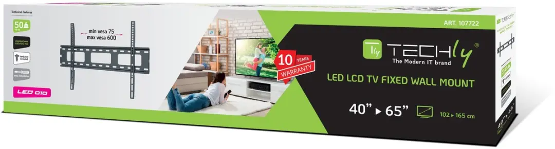 Techly ICA-PLB-132L2 TV-wandbeugel 40-65" - Zwart - afbeelding 3 van 6