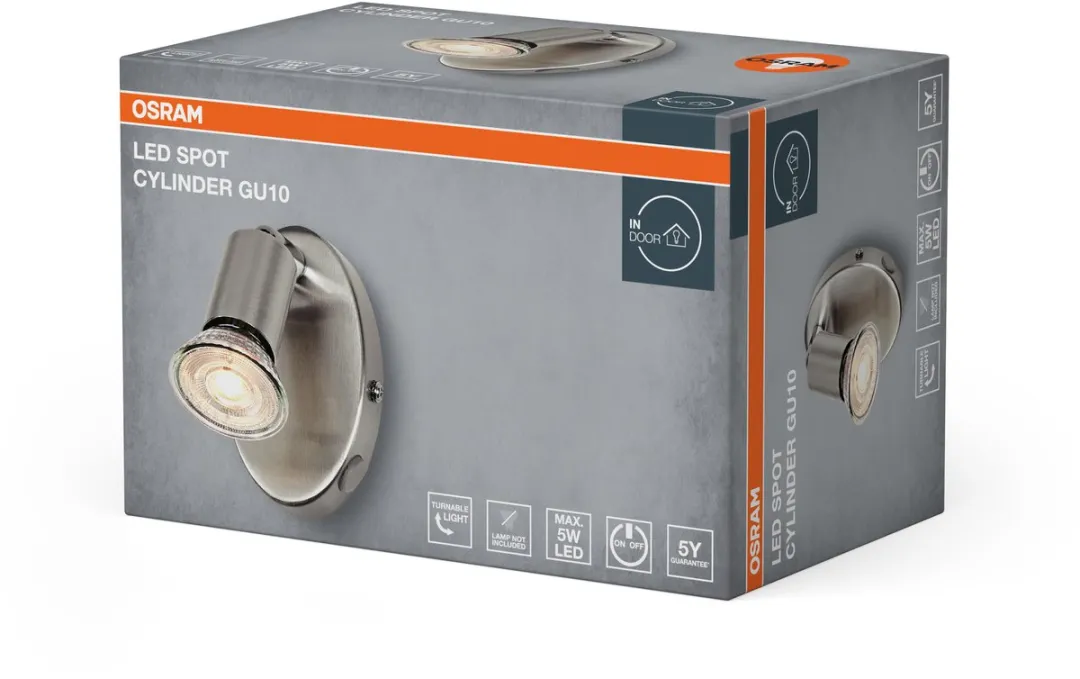 Osram LED Spot Cylinder GU10 - Geborsteld nikkel
