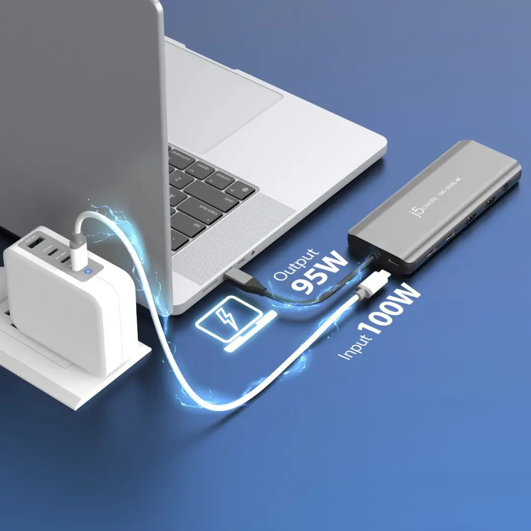 j5create JCD398-N Docking Station - Ruimtegrijs - afbeelding 4 van 6