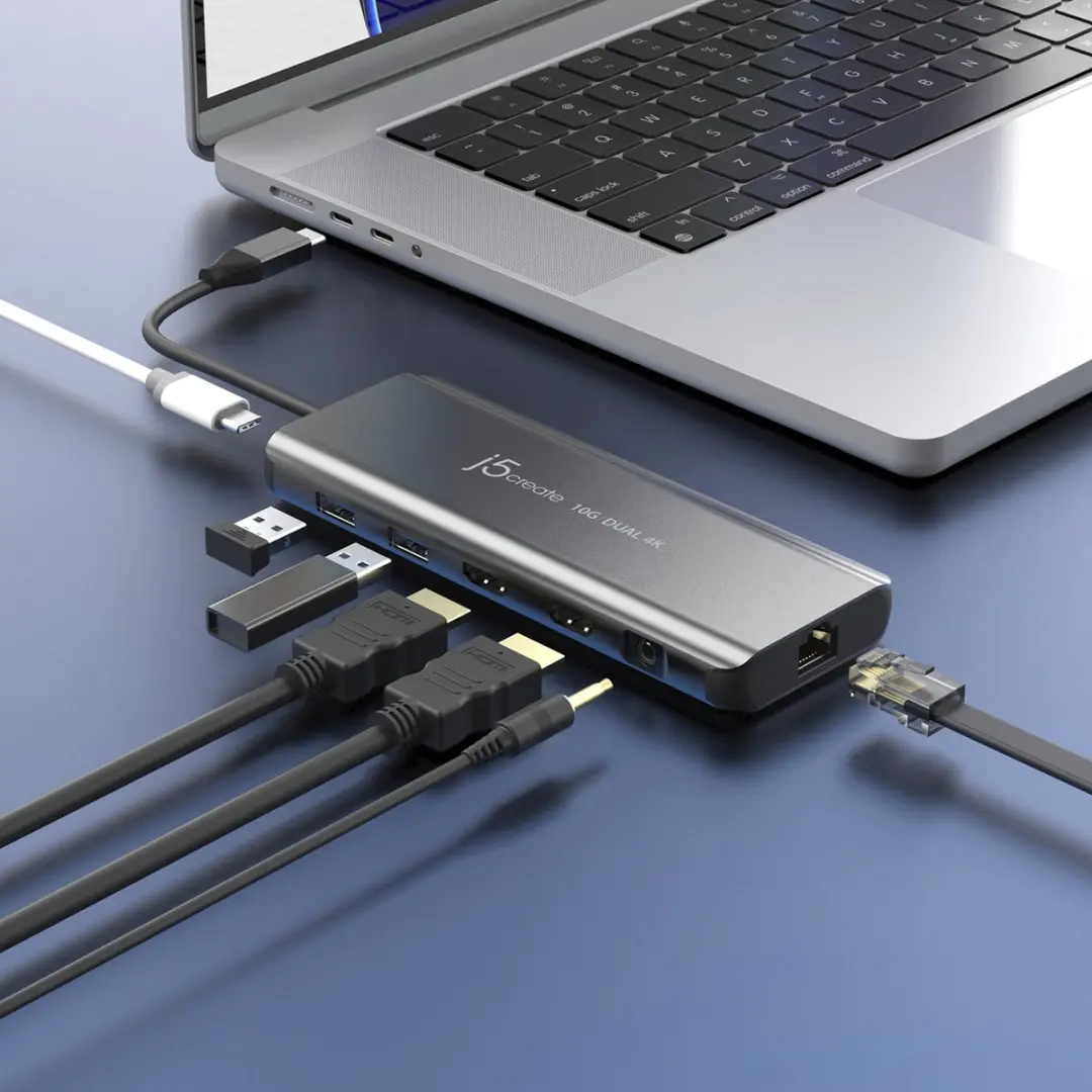 j5create JCD398-N Docking Station - Ruimtegrijs - afbeelding 3 van 6