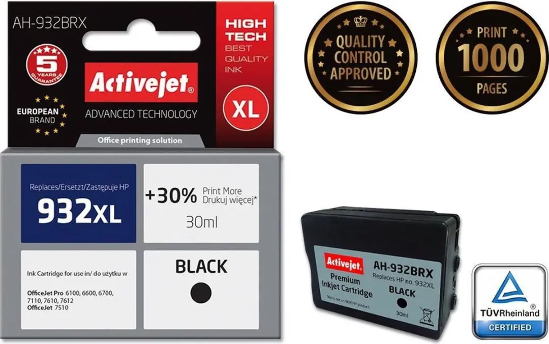 ActiveJet AH-932BRX Inktcartridge XL - Zwart - afbeelding 3 van 6