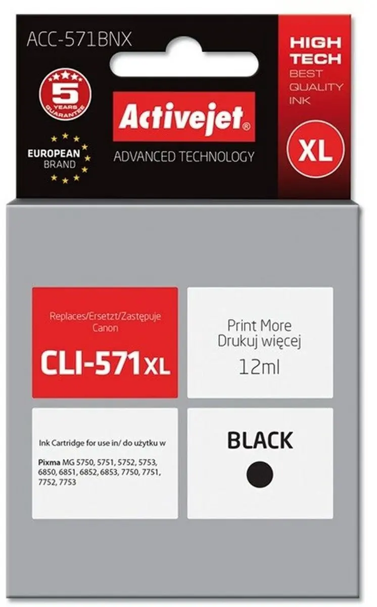 ActiveJet ACC-571BNX Inktcartridge - Zwart 12ml - afbeelding 3 van 3