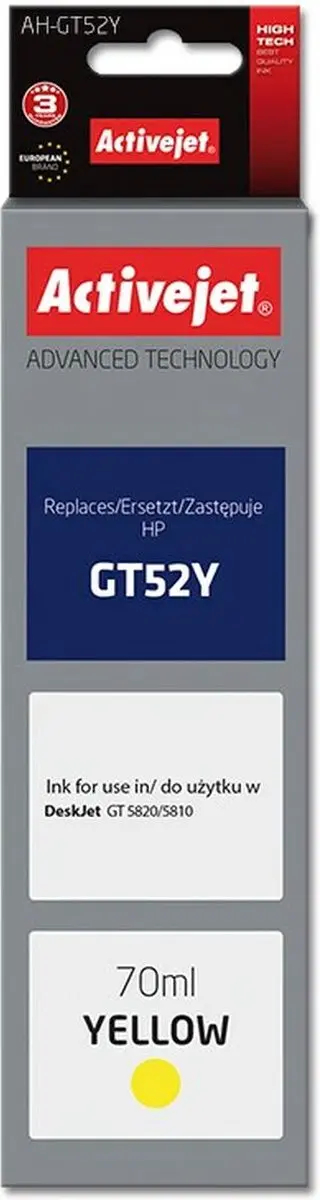 ActiveJet AH-GT52Y Inktcartridge - Geel - afbeelding 2 van 2