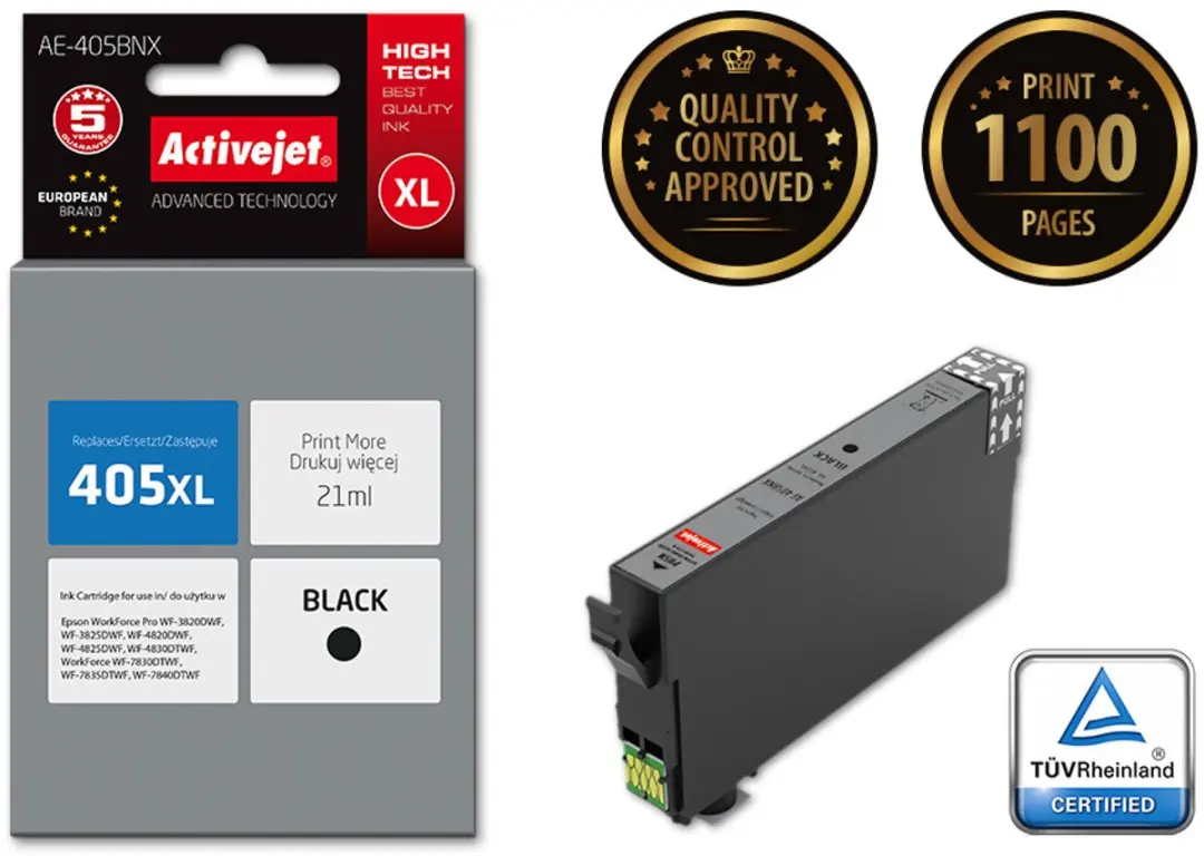 ActiveJet AE-405BNX Inktcartridge Zwart - 21ml - afbeelding 2 van 3