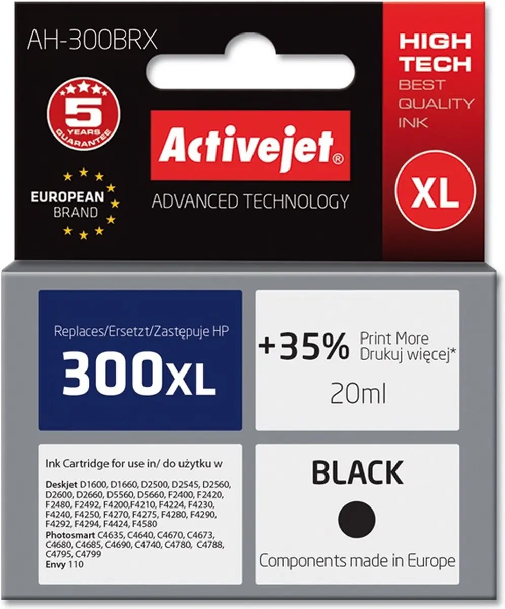 ActiveJet AH-300BRX Inktcartridge Zwart - 20ml - afbeelding 2 van 3