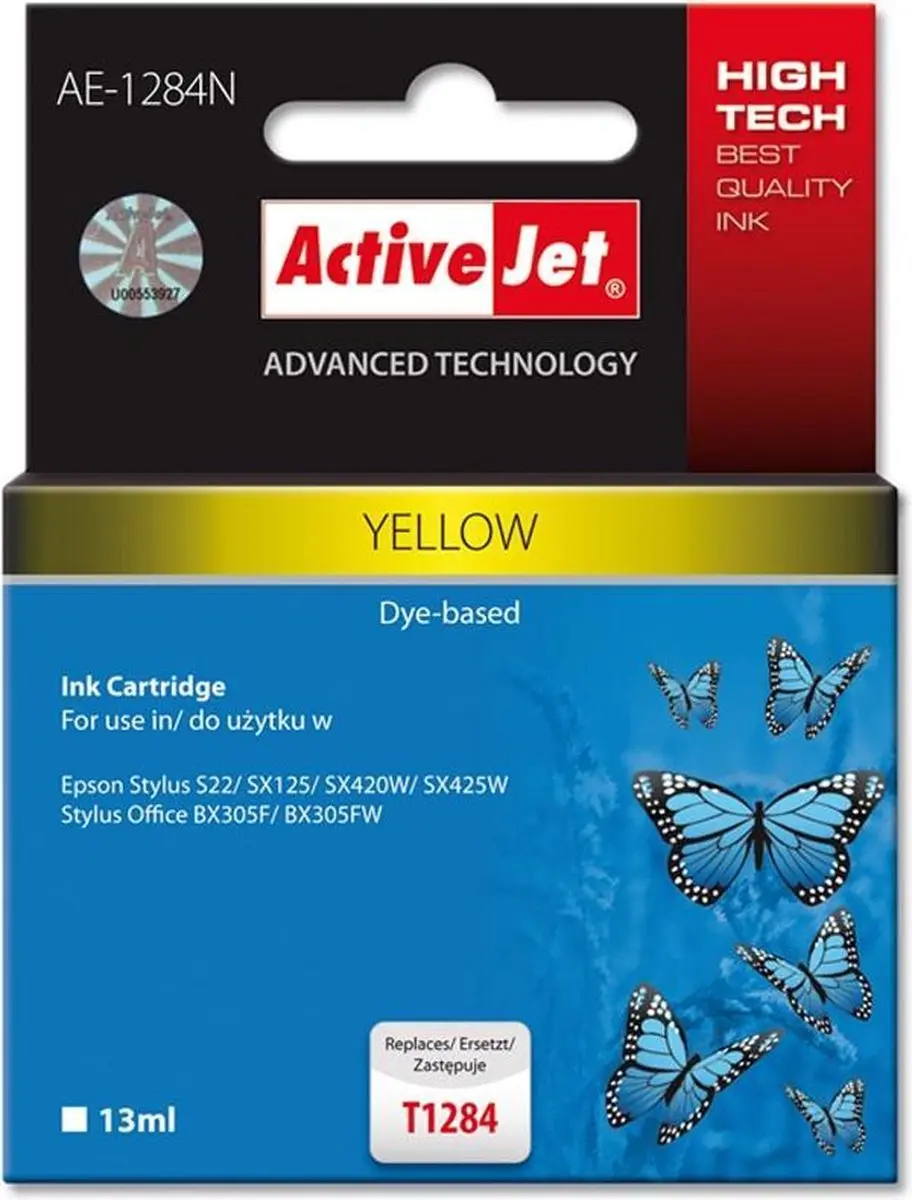 Activejet AE-1284N Inkt Geel - 13ml - afbeelding 3 van 5