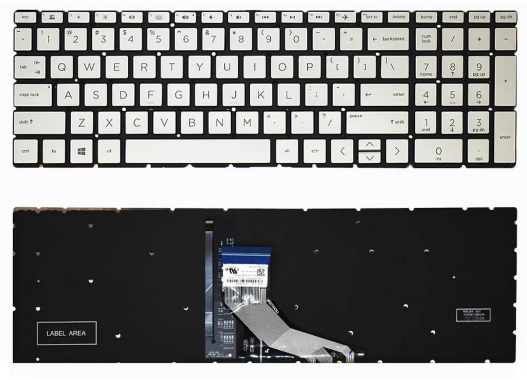 Notebook keyboard for HP Pavilion 15-DA 15-DB 15-DK 15-CX Silver with backlit