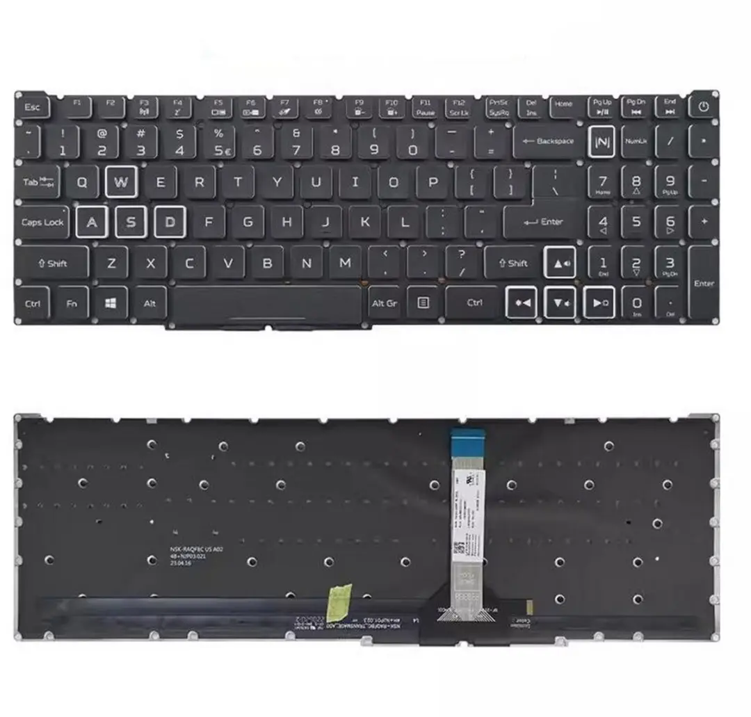 Notebook keyboard for Acer Nitro AN515-56 AN515-57 with full colour backlit