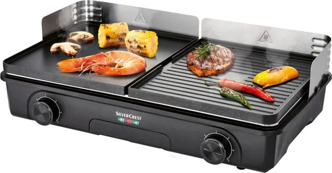 Silvercrest Tafel BBQ 2200W - 2 Grillplaten - 6 Personen