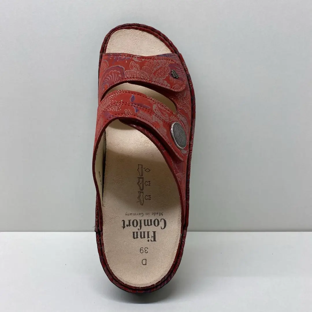 FINN COMFORT slipper, muiltje, Sansibar, Shibu, Pomodore, rood, maat 39