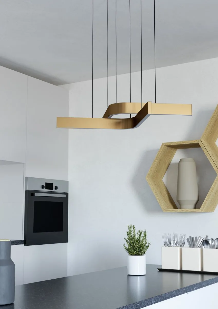EGLO connect.z Folcino-Z Smart Hanglamp 64cm - RGB & Wit - Zigbee - Zwart/Goud/Wit
