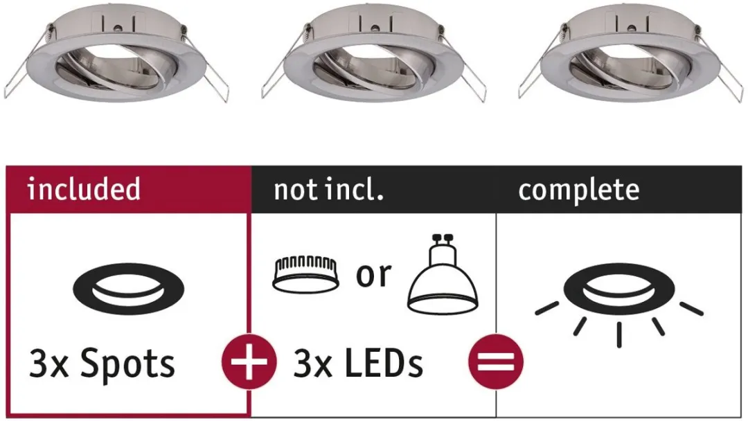 Paulmann Choose Basisset Inbouwlamp 3x10W 84mm