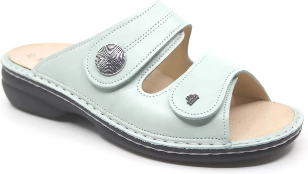 Finn Comfort, SANSIBAR, 02550-176078, Lichtgroen slipper wijdte H