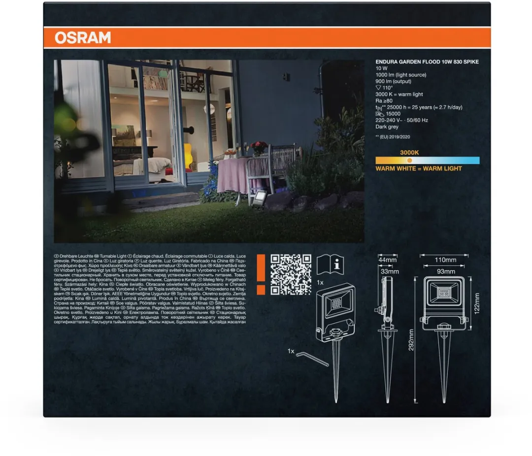 Osram Endura Garden Flood Spike 10W Warm Wit