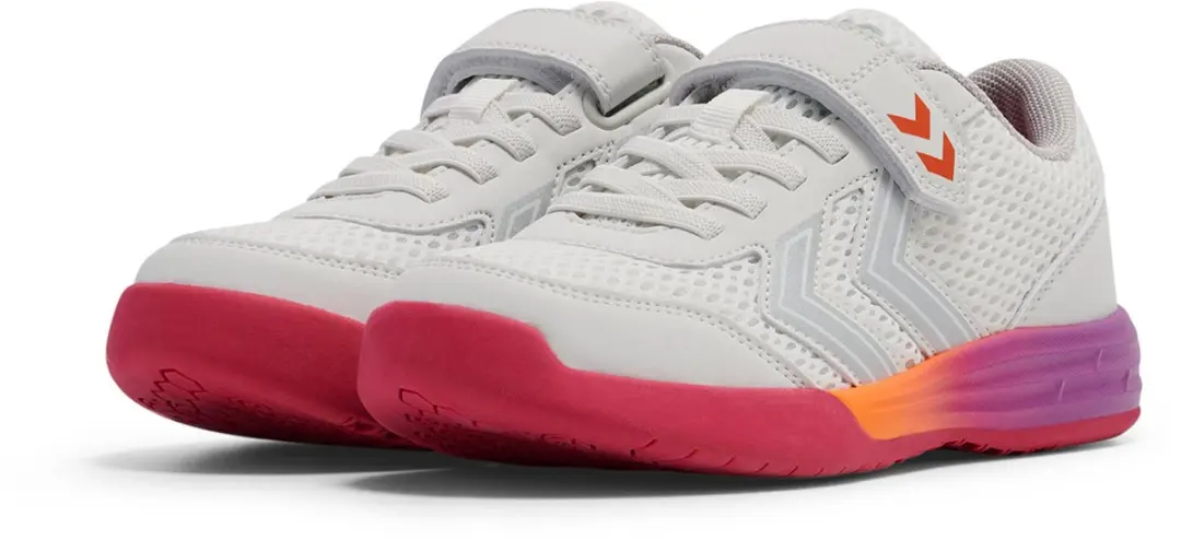 Hummel MULTIPLAY FLEX VC JR unisex sportsneaker schoenen vegan 224853 wit/rotz