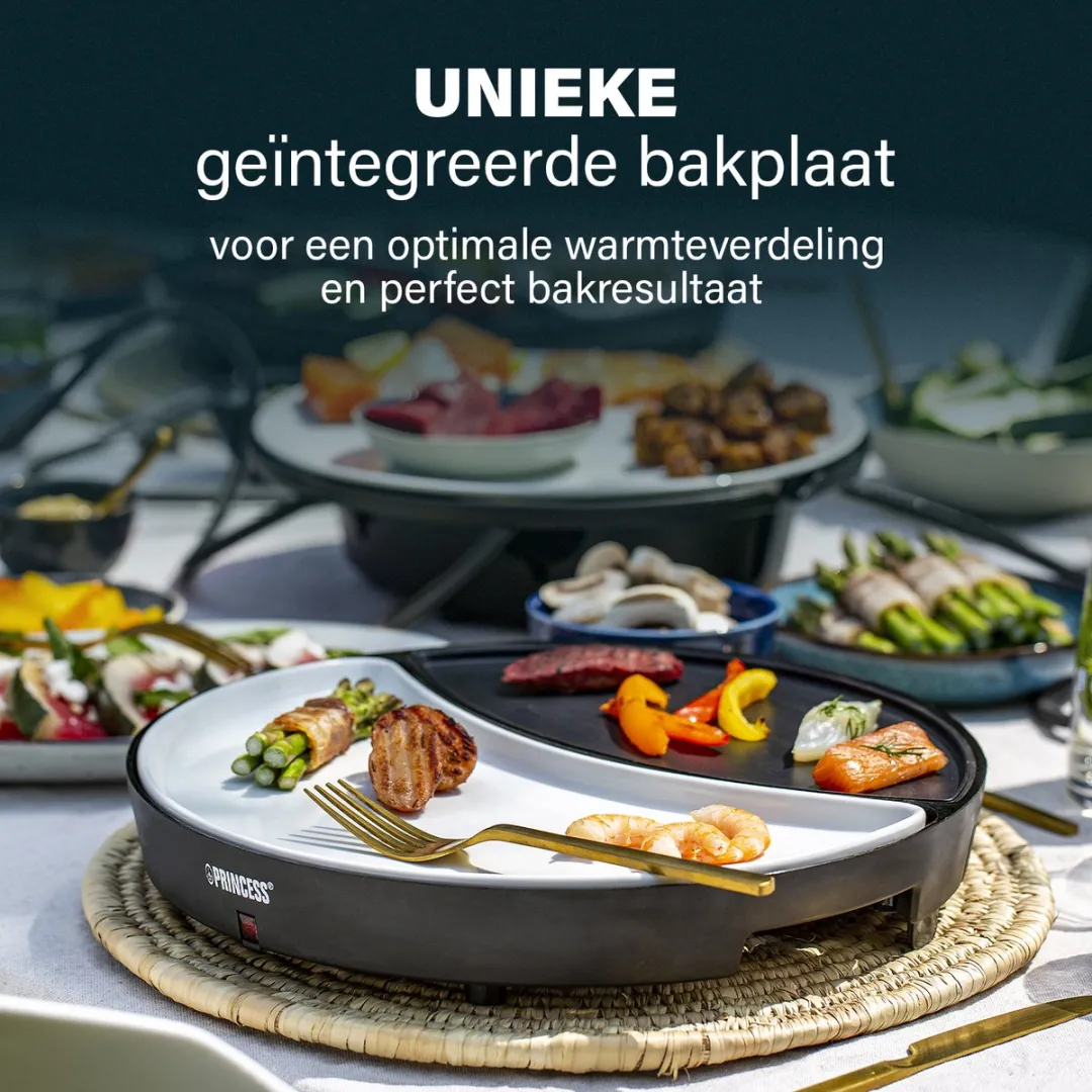 Princess Dinner4All Gourmetstel 103080 - 8 Personen - Zwart