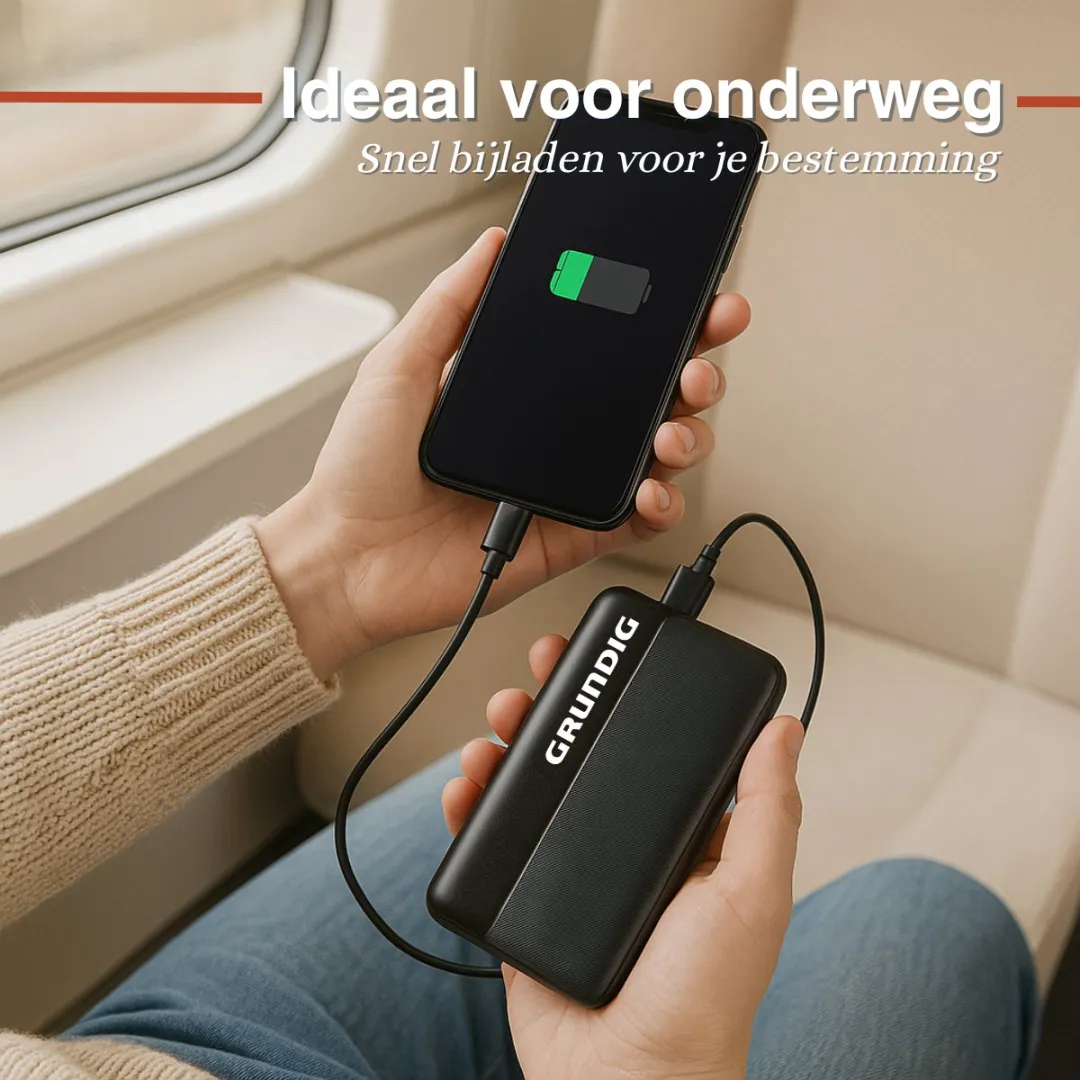 Grundig Powerbank 20000mAh - 25W - 3x USB - Zwart