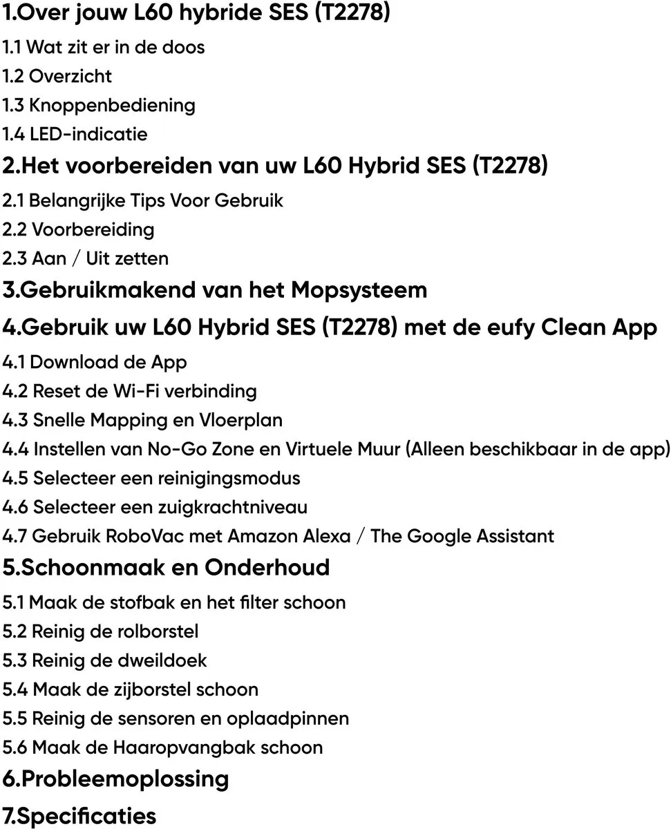 Eufy Clean L60 SES Robotstofzuiger - 5.000 Pa - Automatisch leegstation