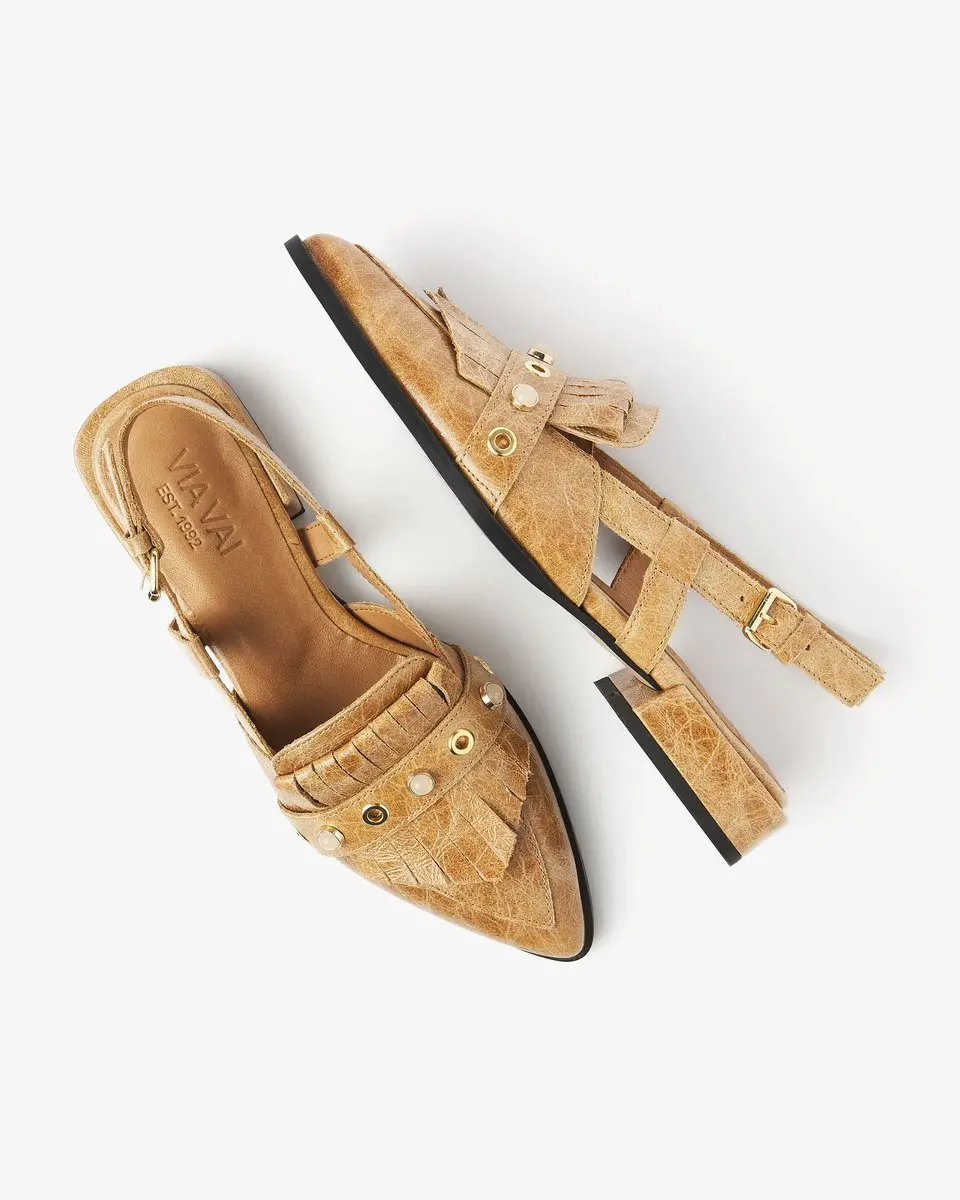 VIA VAI Jazz Tammi Slingbacks dames - Cognac - Maat 39 - afbeelding 3 van 6
