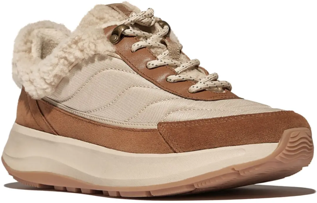 FitFlop F-Mode Flow Shearling-Mix Sneakers