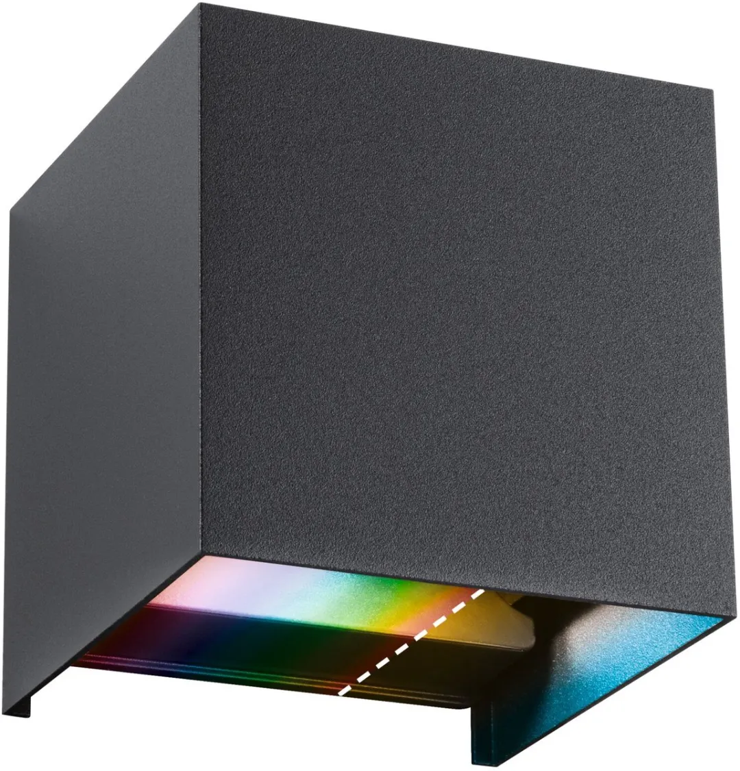 Paulmann LED Wandlamp Zigbee Cybo IP44 RGBW 2x2,5W - Antraciet