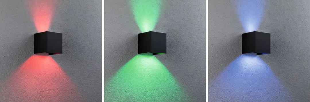 Paulmann LED Wandlamp Zigbee Cybo IP44 RGBW 2x2,5W - Antraciet
