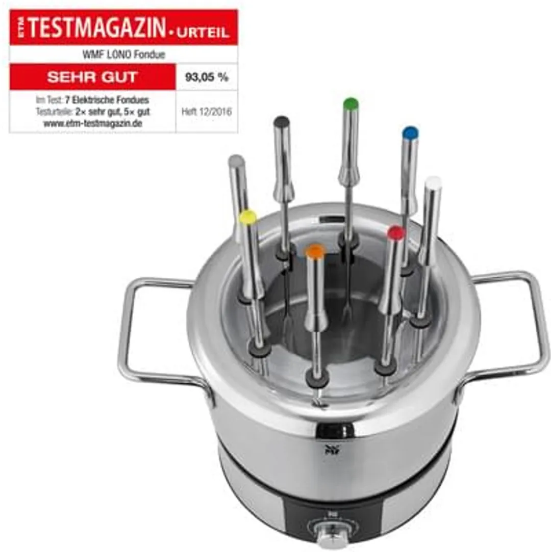 WMF Lono Fonduepan 1400W - 1.5L - 8 Fonduevorkjes - Zilver