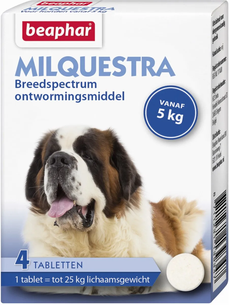 Beaphar Milquestra Hond Tabletten - 4 Stuks