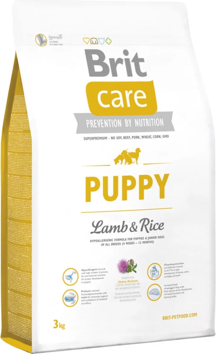 Brit Care Puppy Lam & Rijst Hypoallergene Hondenvoer 3kg