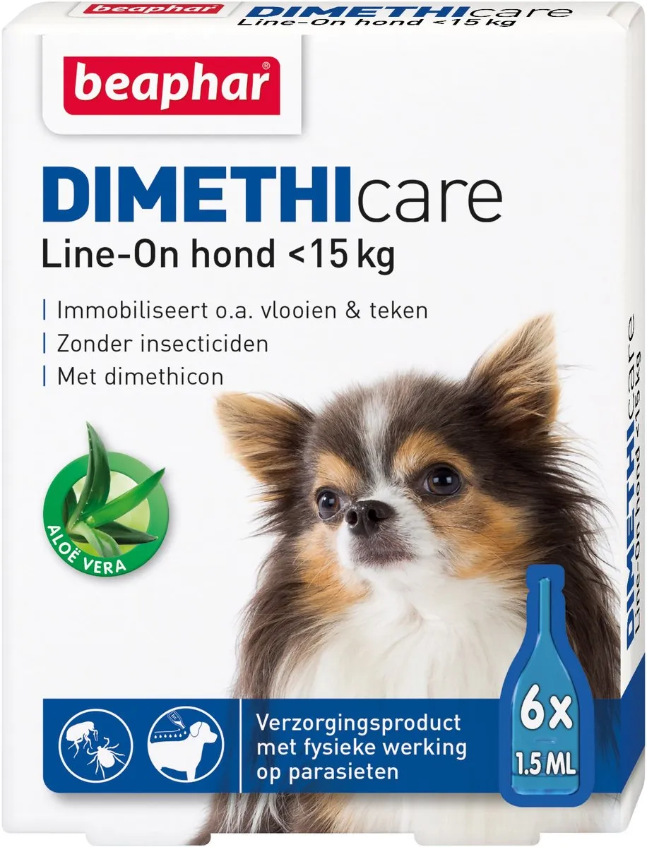Beaphar Dimethicare Line-on Hond <15 kg - 6 Pipetten