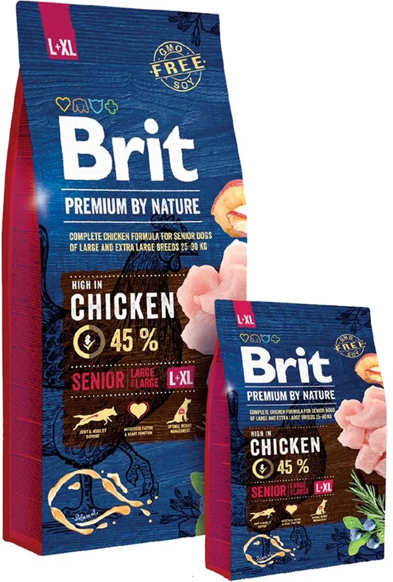 Brit Premium By Nature Senior Large/XL Hondenvoer Kip 15kg