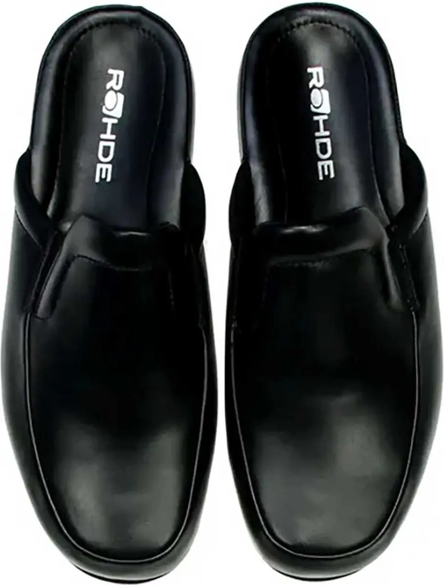 Rohde 6607 Heren Pantoffel Leer - Zwart - 44 - afbeelding 2 van 6